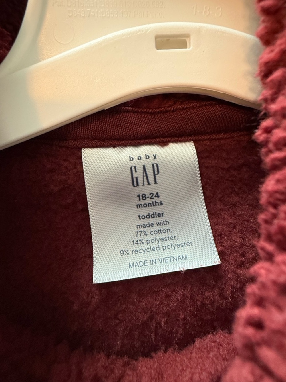 GAP Kids Maroon Pullover Hoodie Sweatshirt - Picture 4 of 4